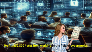 Profit $152,800 / year from working in the field of cybersecurity.